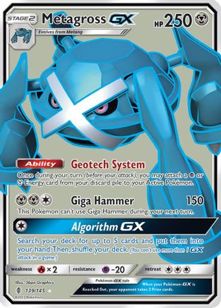 Metagross GX (Full Art) 139/145 Holofoil [SM: Guardians Rising] Pokemon Single Pokémon