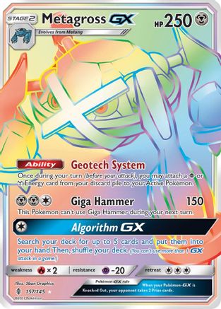 Metagross GX (Secret) (/145) Holofoil [SM: Guardians Rising] Pokemon Single Pokémon