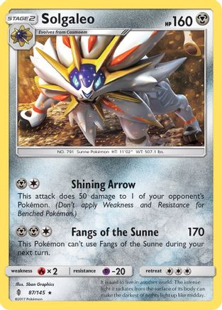 Solgaleo (87/145) Reverse Holofoil [SM: Guardians Rising] Pokemon Single Pokémon