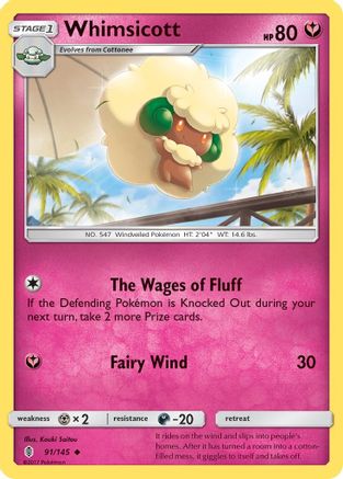 Whimsicott (91/145) Reverse Holofoil [SM: Guardians Rising] Pokemon Single Pokémon