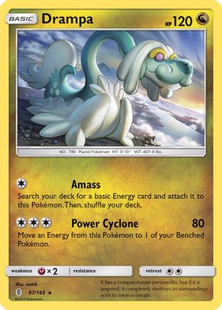 Drampa (97/145) Reverse Holofoil [SM: Guardians Rising] Pokemon Single Pokémon
