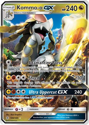 Kommo-o GX (100/145) Holofoil [SM: Guardians Rising] Pokemon Single Pokémon
