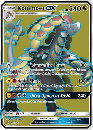 Kommo-o GX (Full Art) 141/145 Holofoil [SM: Guardians Rising] Pokemon Single Pokémon