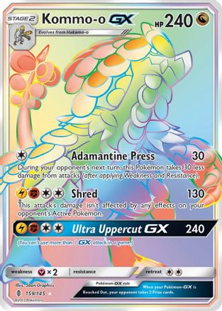 Kommo-o GX (Secret) (/145) Holofoil [SM: Guardians Rising] Pokemon Single Pokémon