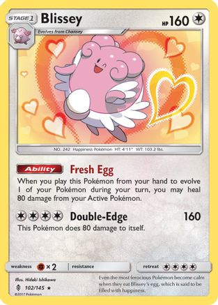 Blissey (102/145) Holofoil [SM: Guardians Rising] Pokemon Single Pokémon