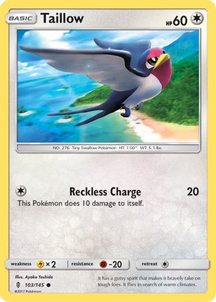 Taillow (103/145) Reverse Holofoil [SM Guardians Rising] Pokemon Single Pokémon