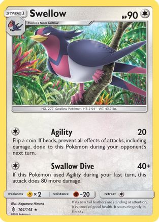 Swellow (/145) Reverse Holofoil [SM: Guardians Rising] Pokemon Single Pokémon