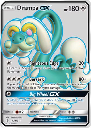 Drampa GX (Full Art) (142/145) Holofoil [SM: Guardians Rising] Pokemon Single Pokémon