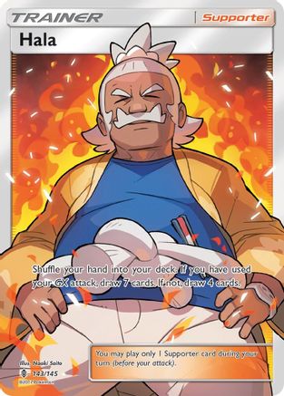 Hala (Full Art) 143/145 Holofoil [SM: Guardians Rising] Pokemon Single Pokémon