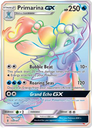 Primarina GX (Secret) 149/145 Holofoil [SM: Guardians Rising] Pokemon Single Pokémon