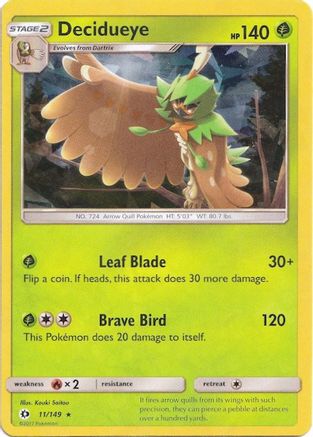 Decidueye - 011/149 (Cracked Ice Holo) () Holofoil [Misc: Deck Exclusives] Pokemon Single Pokémon