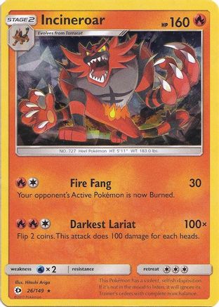 Incineroar 026/149 (Cracked Ice Holo) () Holofoil [Misc: Deck Exclusives] Pokemon Single Pokémon