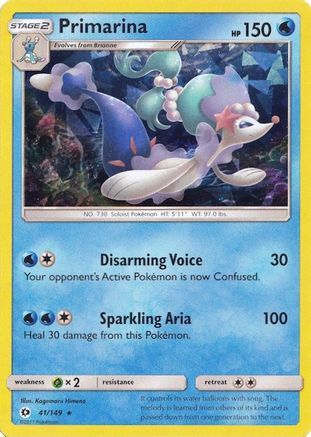Primarina 041/149 (Cracked Ice Holo) Holofoil [Misc: Deck Exclusives] Pokemon Single Pokémon