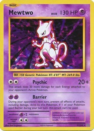 Mewtwo 51/108 (Cracked Ice Holo) Holofoil [Misc: Deck Exclusives] Pokemon Single Pokémon