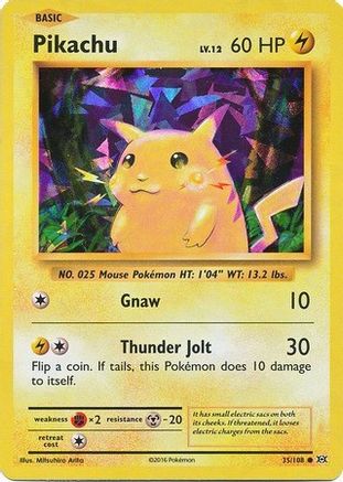 Pikachu 35/108 (Cracked Ice Holo) Holofoil [Misc: Deck Exclusives] Pokemon Single Pokémon