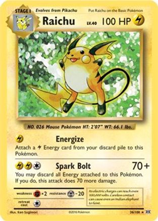 Raichu 36/108 (XY Evolutions) [Misc: Deck Exclusives] Pokemon Single Pokémon