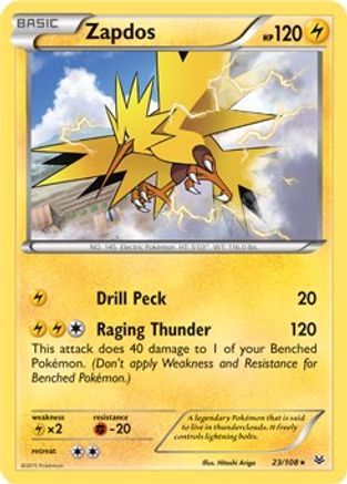 Zapdos - 23/108 (XY Roaring Skies) () Holofoil [Misc: Deck Exclusives] Pokemon Single Pokémon