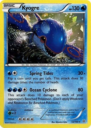 Kyogre 53/160 (Cracked Ice Holo) () Holofoil [Misc: Deck Exclusives] Pokemon Single Pokémon