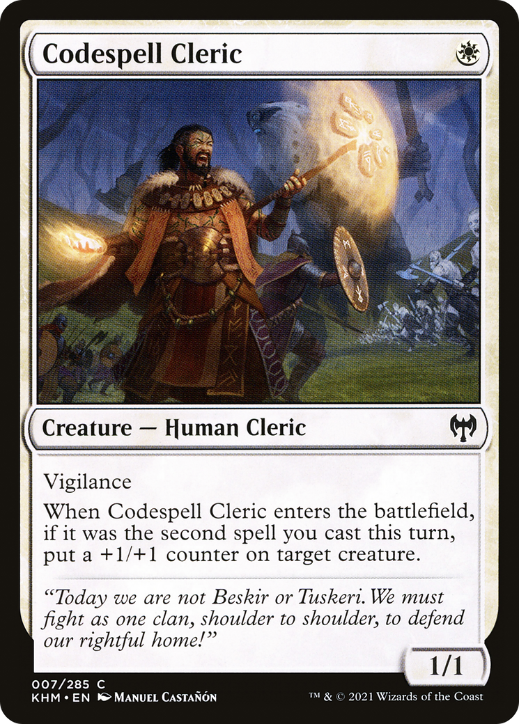 Codespell Cleric (KHM-007) [Kaldheim] MTG Single Wizards of the Coast