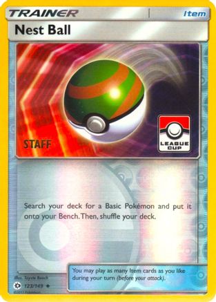 Nest Ball - 123/149 (League Cup) [Staff] () Reverse Holofoil [Promos: League & Championship Cards] Pokemon Single Pokémon