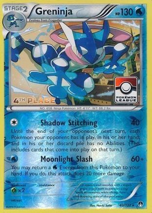 Greninja - 40/122 (Pokemon League) [4th Place] () Reverse Holofoil [Promos: League & Championship Cards] Pokemon Single Pokémon