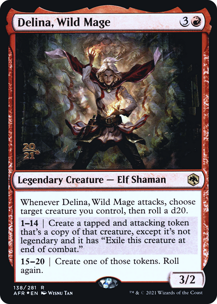 Delina, Wild Mage (PRE-138) [Adventures in the Forgotten Realms Promos] Foil MTG Single Wizards of the Coast