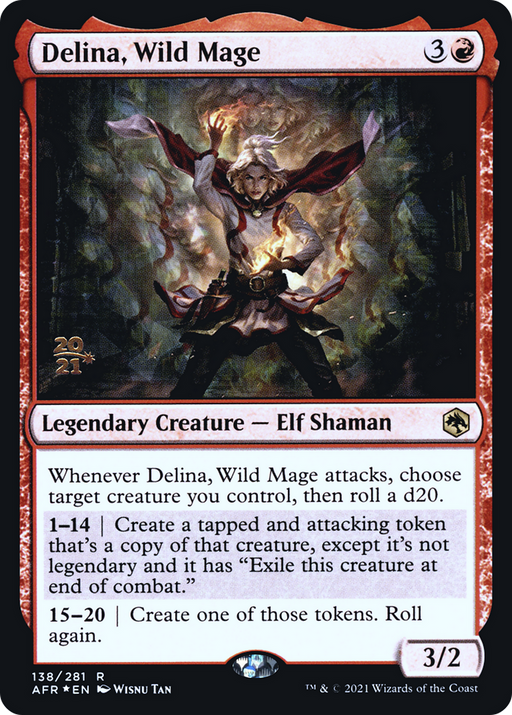 Delina, Wild Mage (PRE-138) [Adventures in the Forgotten Realms Promos] Foil MTG Single Wizards of the Coast