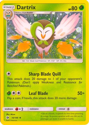 Dartrix - 10/149 (Cosmos Holo) () Holofoil [Misc: Blister Exclusives] Pokemon Single Pokémon