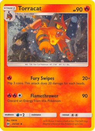 Torracat - 25/149 (Cosmos Holo) () Holofoil [Promos: League & Championship Cards] Pokemon Single Pokémon