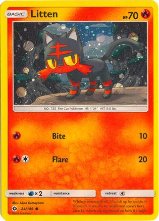 Litten - 24/149 (Cosmos Holo) (24) - [Misc: Cards & Products] Holofoil Pokemon Single Pokémon