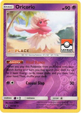 Oricorio - 55/145 (League Challenge) [3rd Place] () Reverse Holofoil [Promos: League & Championship Cards] Pokemon Single Pokémon