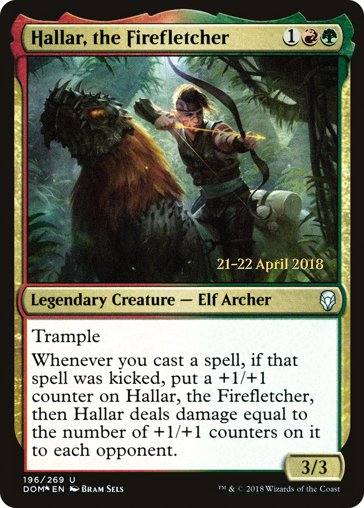 Hallar, the Firefletcher (PRE-196) [Dominaria Promos] Foil MTG Single Wizards of the Coast