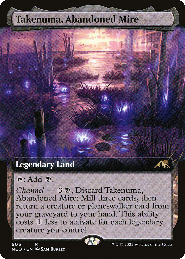 Takenuma, Abandoned Mire (NEO-505) [Kamigawa: Neon Dynasty] (Extended Art) MTG Single Wizards of the Coast
