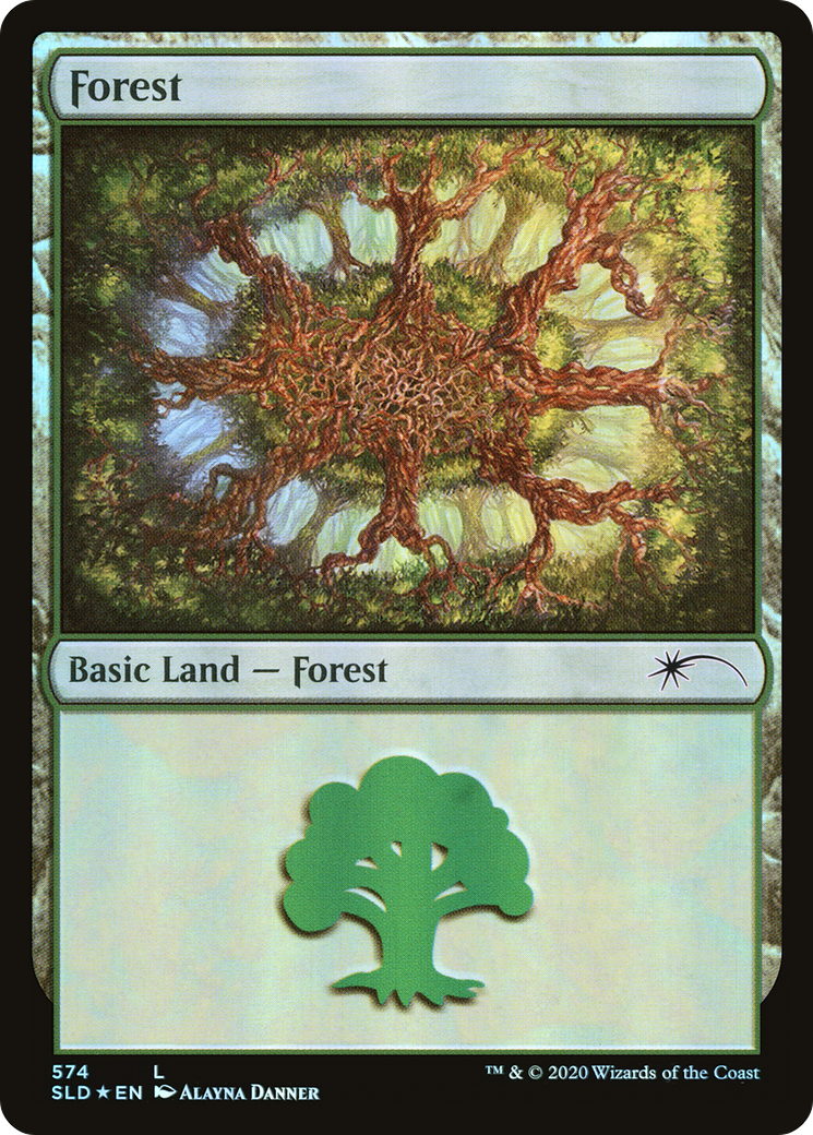 Forest (SLD-574) [Secret Lair] Drop Foil MTG Single Wizards of the Coast