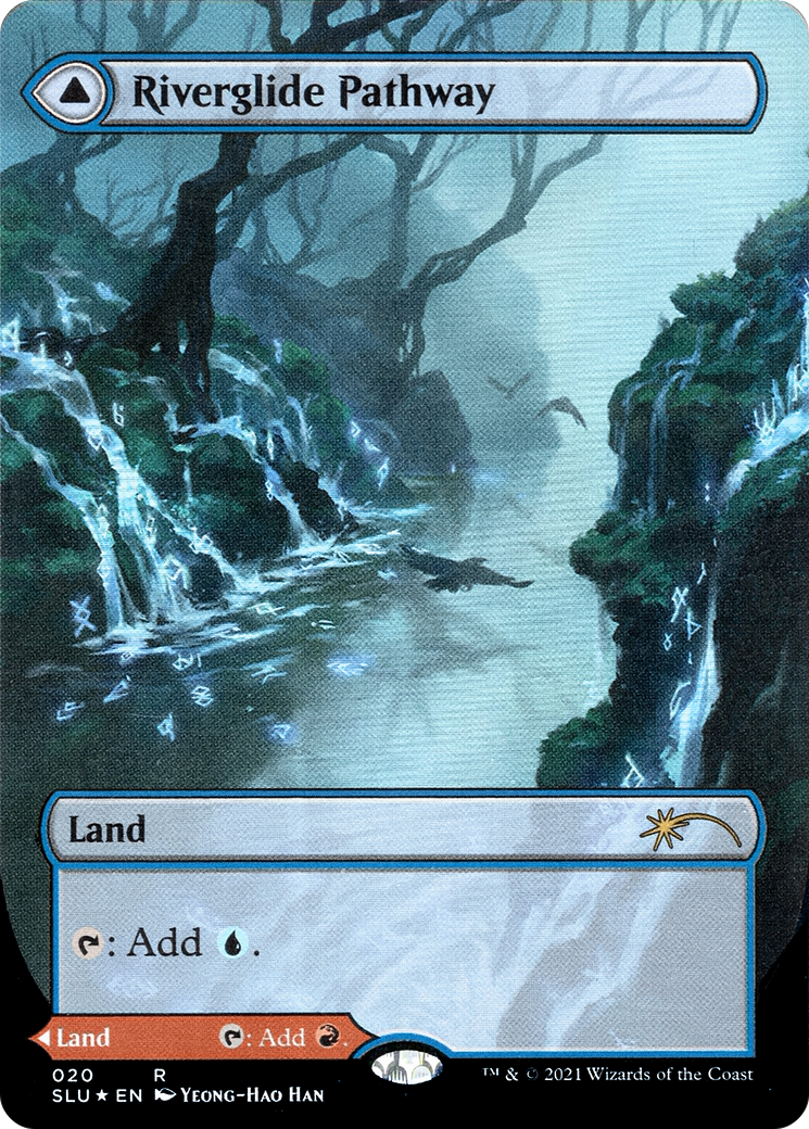 Riverglide Pathway (SLU-020) [Secret Lair] Ultimate Edition (Showcase) (Borderless) Foil MTG Single Wizards of the Coast