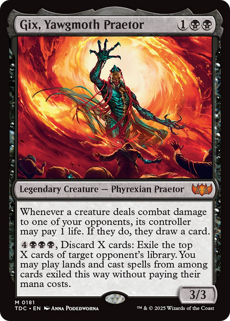 Gix, Yawgmoth Praetor (TDC-181) [Commander: Tarkir: Dragonstorm] MTG Single Wizards of the Coast