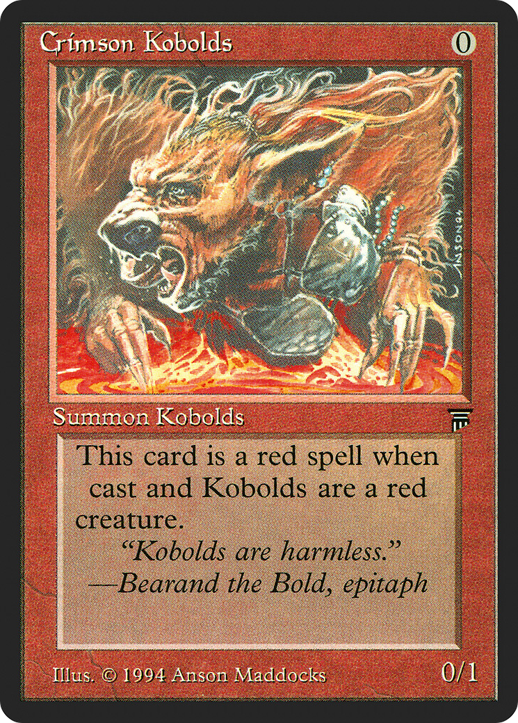 Crimson Kobolds (LEG-139) [Oldschool] Legends MTG Single Wizards of the Coast