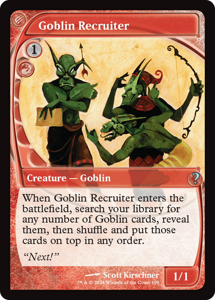 Goblin Recruiter (Future Sight) (MB2-193) [Mystery Booster] Mystery Booster 2 MTG Single Wizards of the Coast