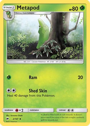 Metapod (2/147) [SM: Burning Shadows] Pokemon Single Pokémon