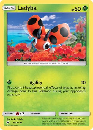 Ledyba (9/147) Reverse Holofoil [SM: Burning Shadows] Pokemon Single Pokémon
