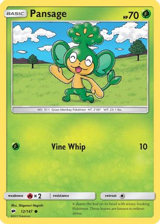 Pansage (12/147) [SM: Burning Shadows] Pokemon Single Pokémon