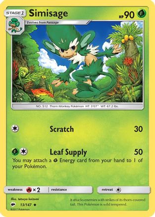 Simisage (13/147) Reverse Holofoil [SM: Burning Shadows] Pokemon Single Pokémon