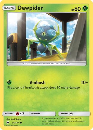 Dewpider (14/147) Reverse Holofoil [SM: Burning Shadows] Pokemon Single Pokémon