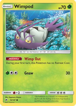 Wimpod (16/147) Reverse Holofoil [SM: Burning Shadows] Pokemon Single Pokémon