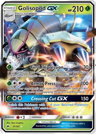 Golisopod GX (17/147) Holofoil [SM: Burning Shadows] Pokemon Single Pokémon