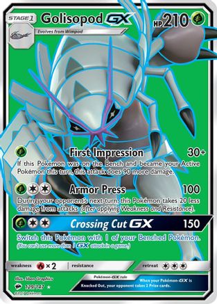 Golisopod GX (Full Art) (129/147) Holofoil [SM: Burning Shadows] Pokemon Single Pokémon