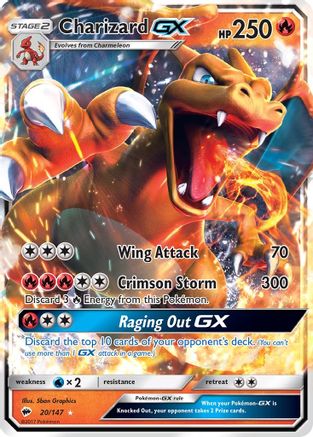 Charizard GX (20/147) Holofoil [SM: Burning Shadows] Pokemon Single Pokémon