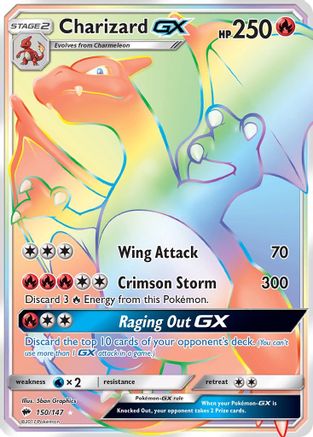 Charizard GX (Secret) (150/147) - [SM: Burning Shadows] Holofoil Pokemon Single Pokémon