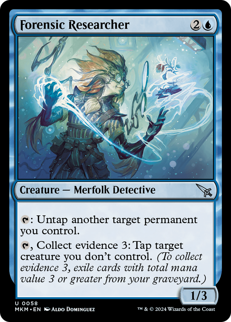 Forensic Researcher (MKM-058) [Murders at Karlov Manor] Foil MTG Single Murders at Karlov Manor