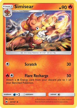 Simisear (/147) Reverse Holofoil [SM: Burning Shadows] Pokemon Single Pokémon